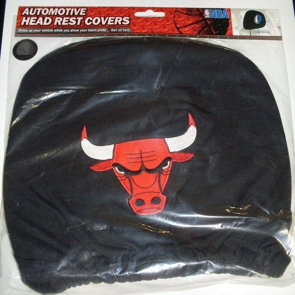 Chicago Bulls Head Rest Covers Set of 2
